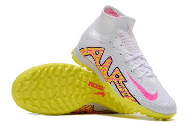 Nike Air Zoom Mercurial Superfly 9 Elite TF Football Shoes - White/Yellow/Pink