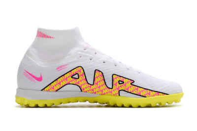 Nike Air Zoom Mercurial Superfly 9 Elite TF Football Shoes - White/Yellow/Pink