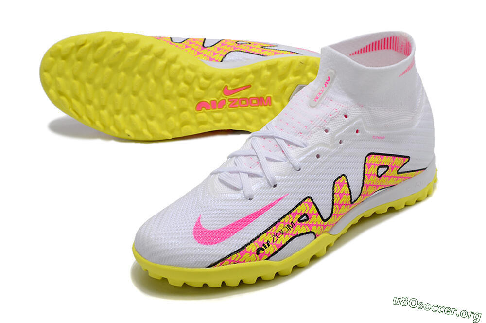 Nike Air Zoom Mercurial Superfly 9 Elite TF Football Shoes - White/Yellow/Pink 0