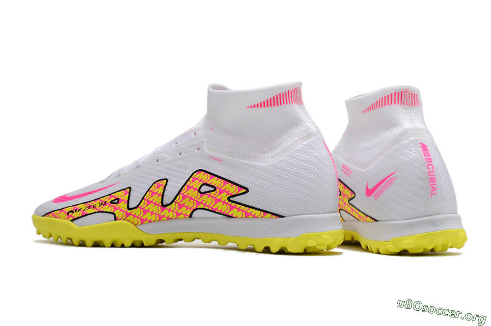 Nike Air Zoom Mercurial Superfly 9 Elite TF Football Shoes - White/Yellow/Pink 5
