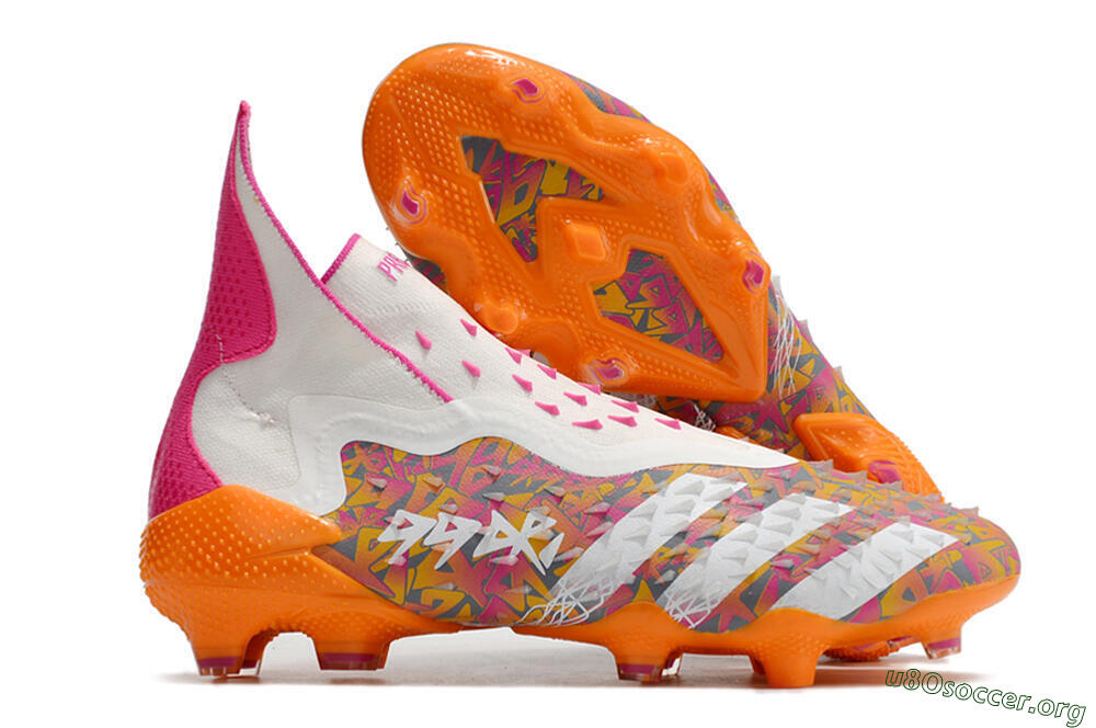 Adidas Predator Freak+ FG Football Boots - White/Orange 2
