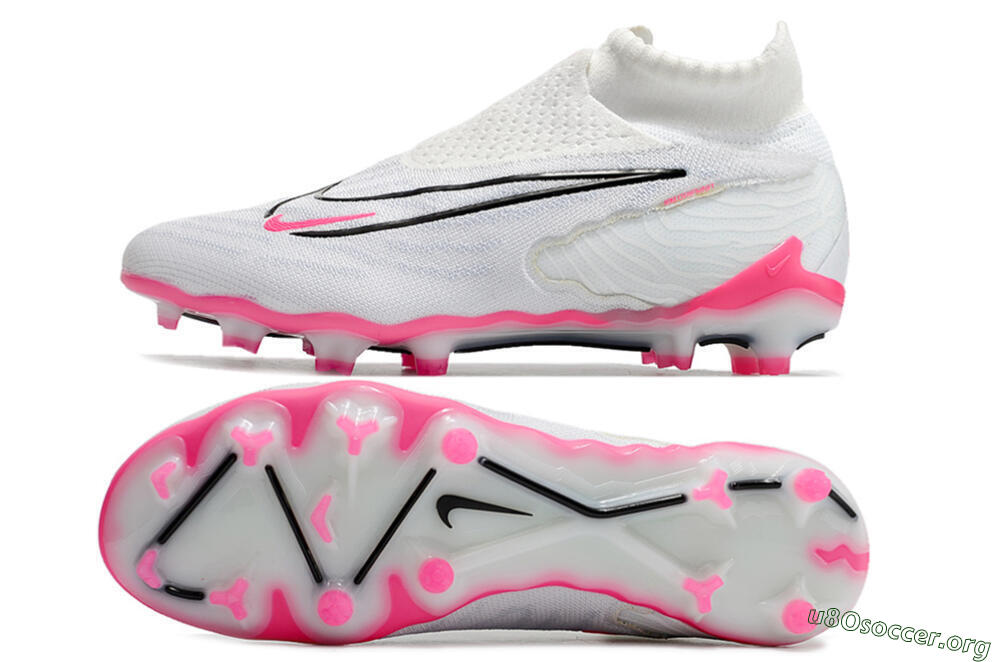 Nike Phantom GX Elite DF FG Football Boots - White/Black/Pink 1