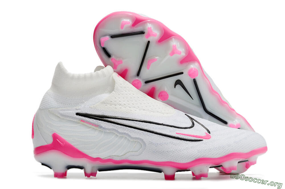 Nike Phantom GX Elite DF FG Football Boots - White/Black/Pink 2