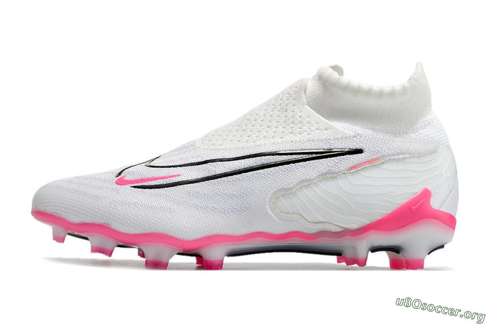 Nike Phantom GX Elite DF FG Football Boots - White/Black/Pink 3