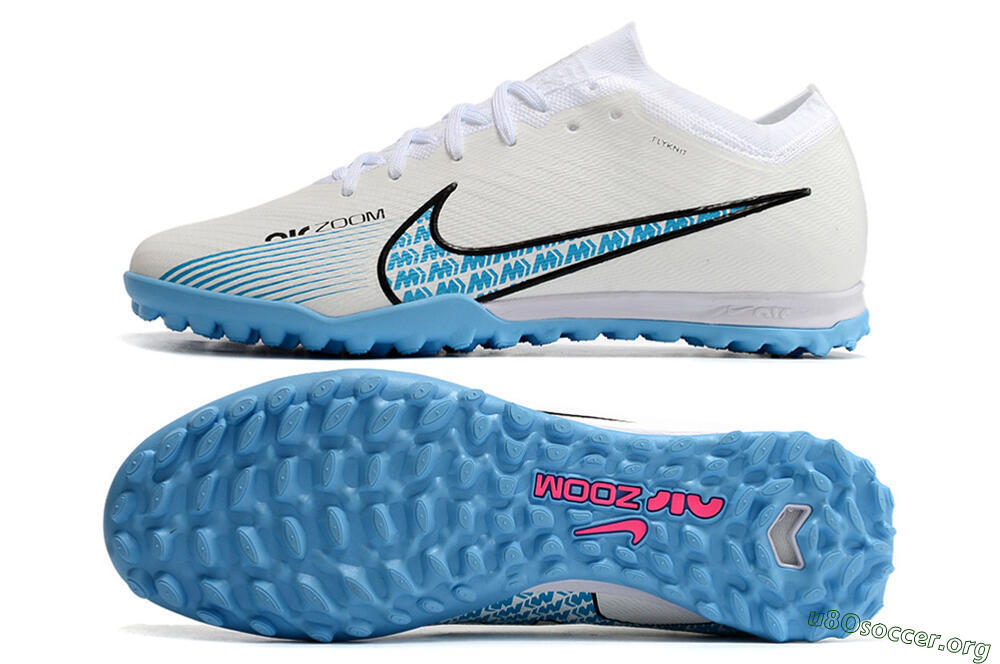 Nike Air Zoom Mercurial Vapor 15 Elite TF Football Shoes - White/Blue/Black 1