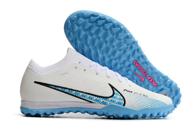 Nike Air Zoom Mercurial Vapor 15 Elite TF Football Shoes - White/Blue/Black