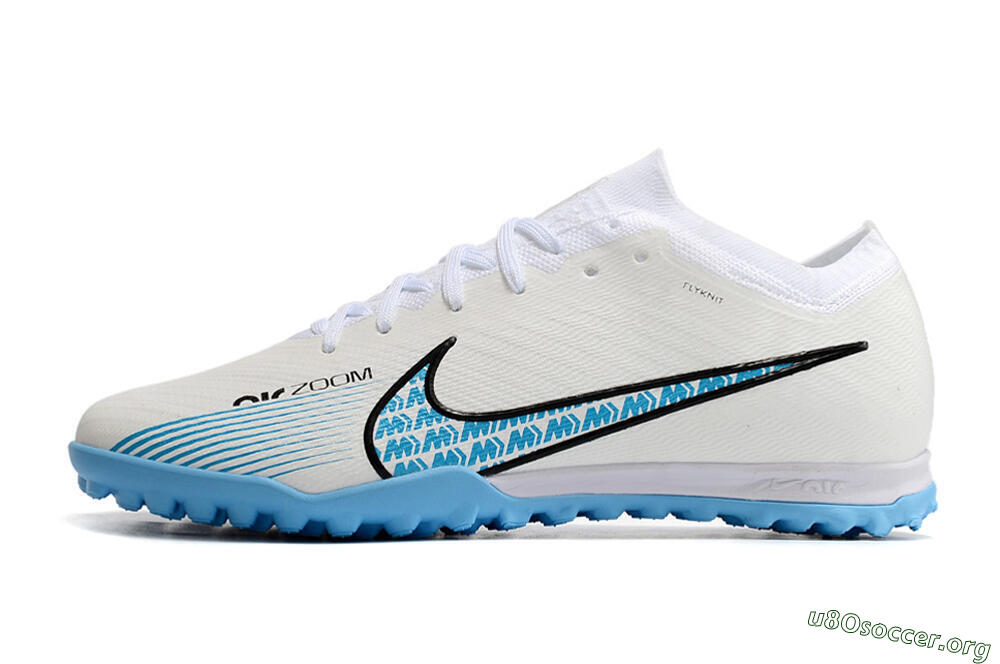 Nike Air Zoom Mercurial Vapor 15 Elite TF Football Shoes - White/Blue/Black 3
