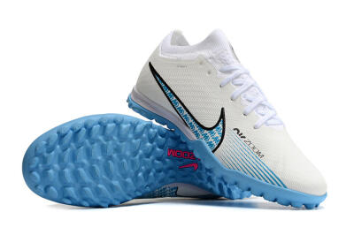 Nike Air Zoom Mercurial Vapor 15 Elite TF Football Shoes - White/Blue/Black