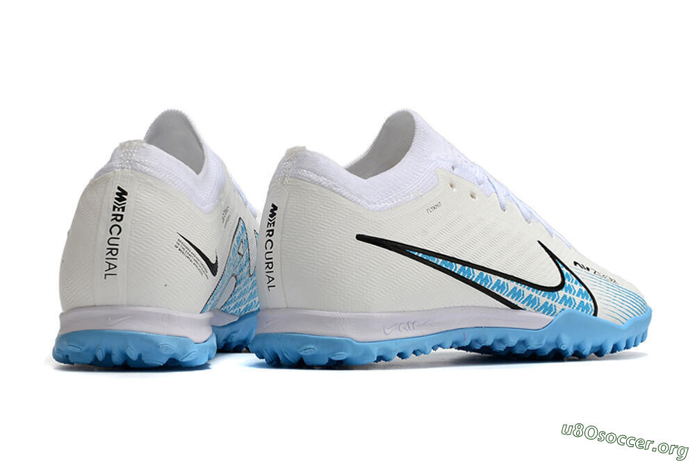 Nike Air Zoom Mercurial Vapor 15 Elite TF Football Shoes - White/Blue/Black 6