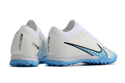Nike Air Zoom Mercurial Vapor 15 Elite TF Football Shoes - White/Blue/Black