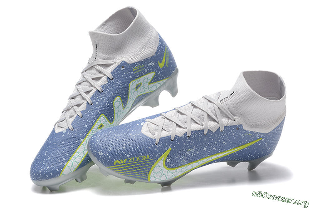 Nike Air Zoom Mercurial Superfly 9 Elite FG Football Boots - Blue/White/Green 6