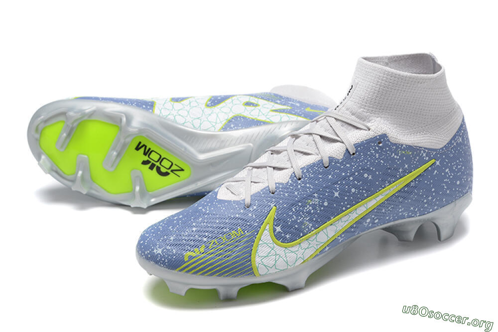Nike Air Zoom Mercurial Superfly 9 Elite FG Football Boots - Blue/White/Green 0