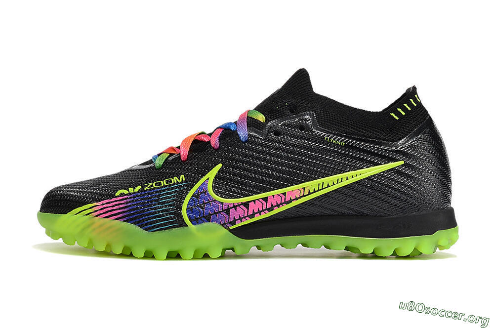 Nike Air Zoom Mercurial Vapor 15 Elite TF Football Shoes - Black/Green/Pink 3