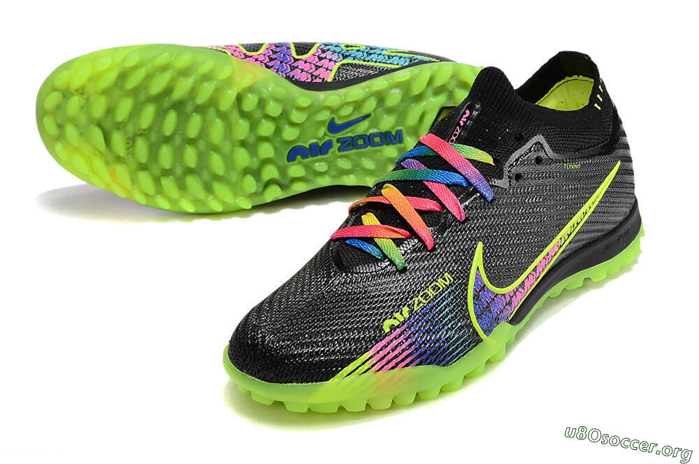 Nike Air Zoom Mercurial Vapor 15 Elite TF Football Shoes - Black/Green/Pink 0