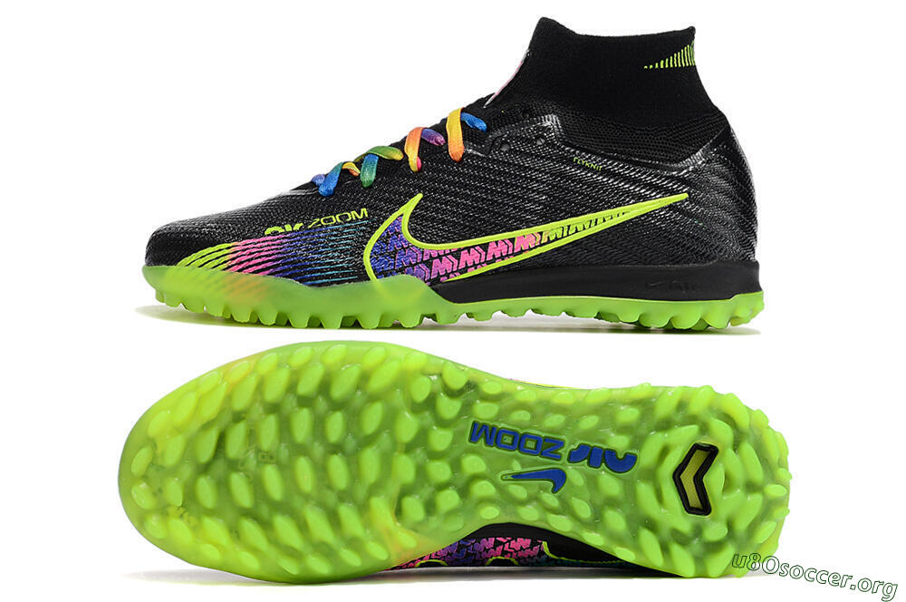Nike Air Zoom Mercurial Superfly 9 Elite TF Football Shoes - Black/Green/Pink 1
