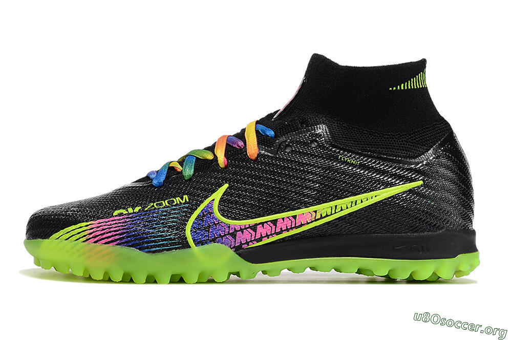 Nike Air Zoom Mercurial Superfly 9 Elite TF Football Shoes - Black/Green/Pink 3