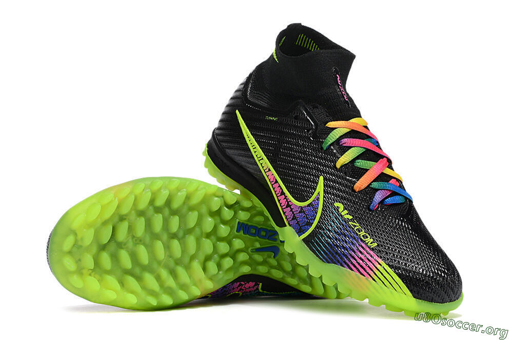Nike Air Zoom Mercurial Superfly 9 Elite TF Football Shoes - Black/Green/Pink 4