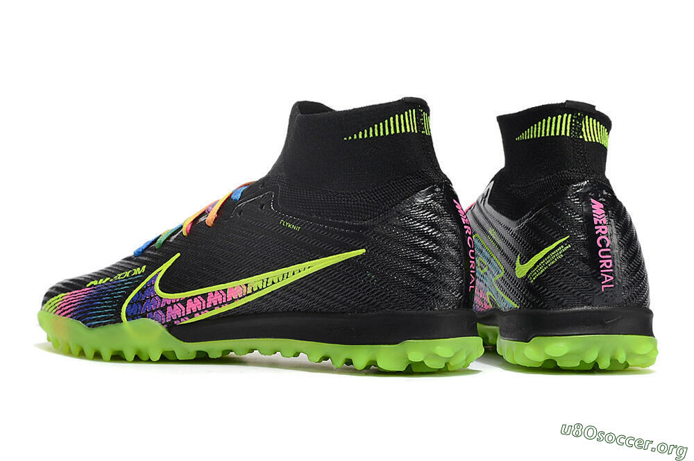 Nike Air Zoom Mercurial Superfly 9 Elite TF Football Shoes - Black/Green/Pink 5
