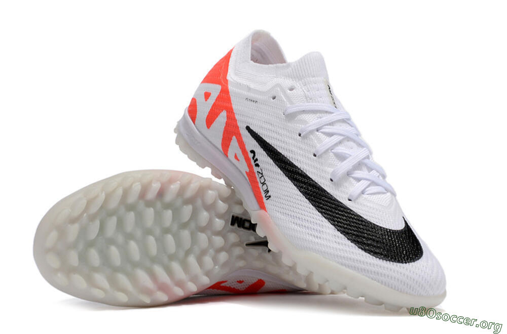 Nike Air Zoom Mercurial Vapor 15 Elite TF Football Shoes - White/Black/Red 4