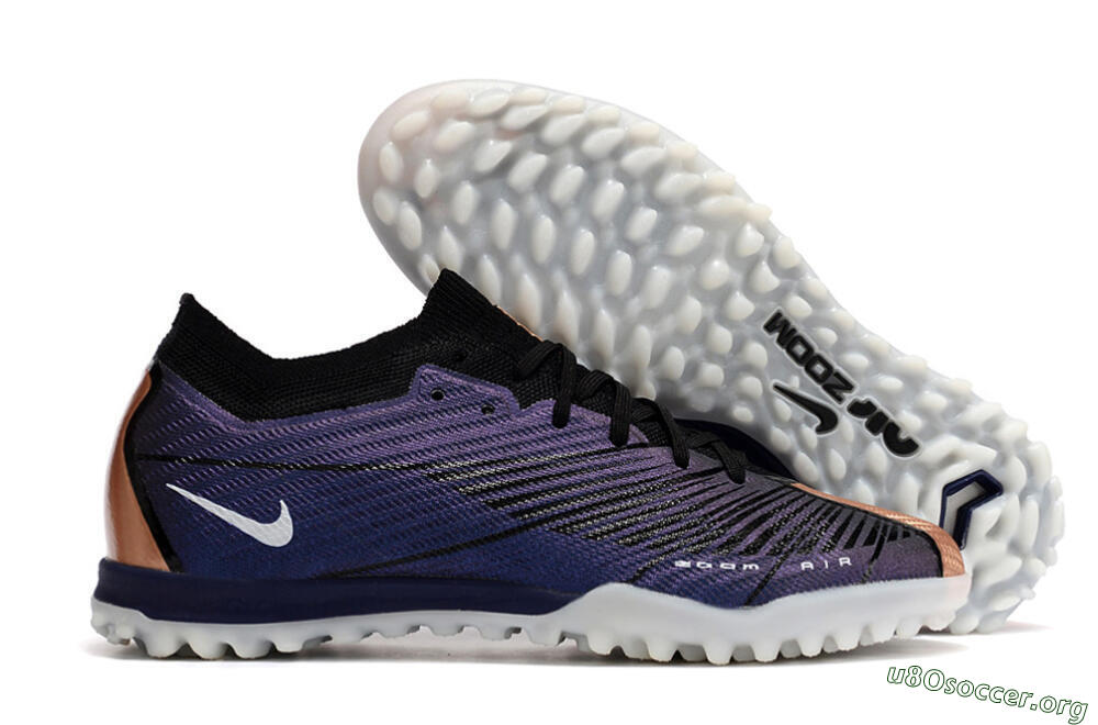 Nike Air Zoom Mercurial Vapor 15 Elite TF Football Shoes - Purple/Black 2