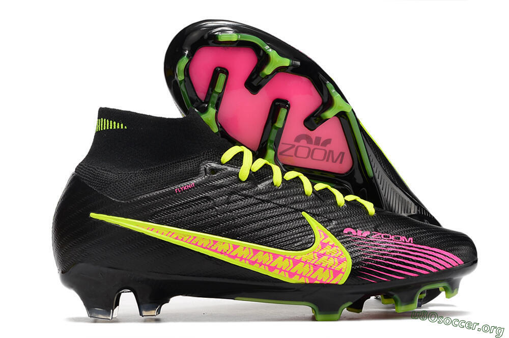 Nike Air Zoom Mercurial Superfly 9 Elite FG Football Boots - Black/Yellow/Pink 2