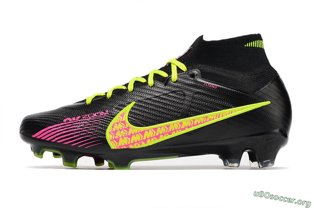 Nike Air Zoom Mercurial Superfly 9 Elite FG Football Boots - Black/Yellow/Pink 3