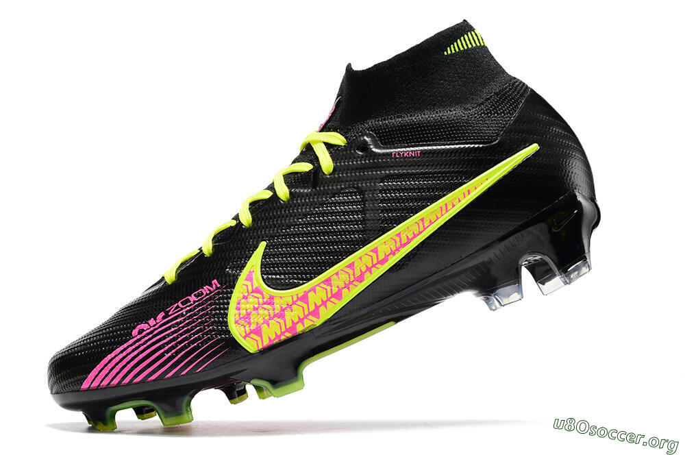 Nike Air Zoom Mercurial Superfly 9 Elite FG Football Boots - Black/Yellow/Pink 5