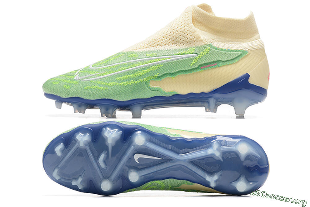 Nike Phantom GX Elite DF FG Football Boots - Green/Beige/Blue 1