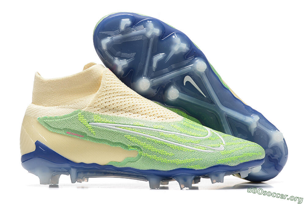 Nike Phantom GX Elite DF FG Football Boots - Green/Beige/Blue 2