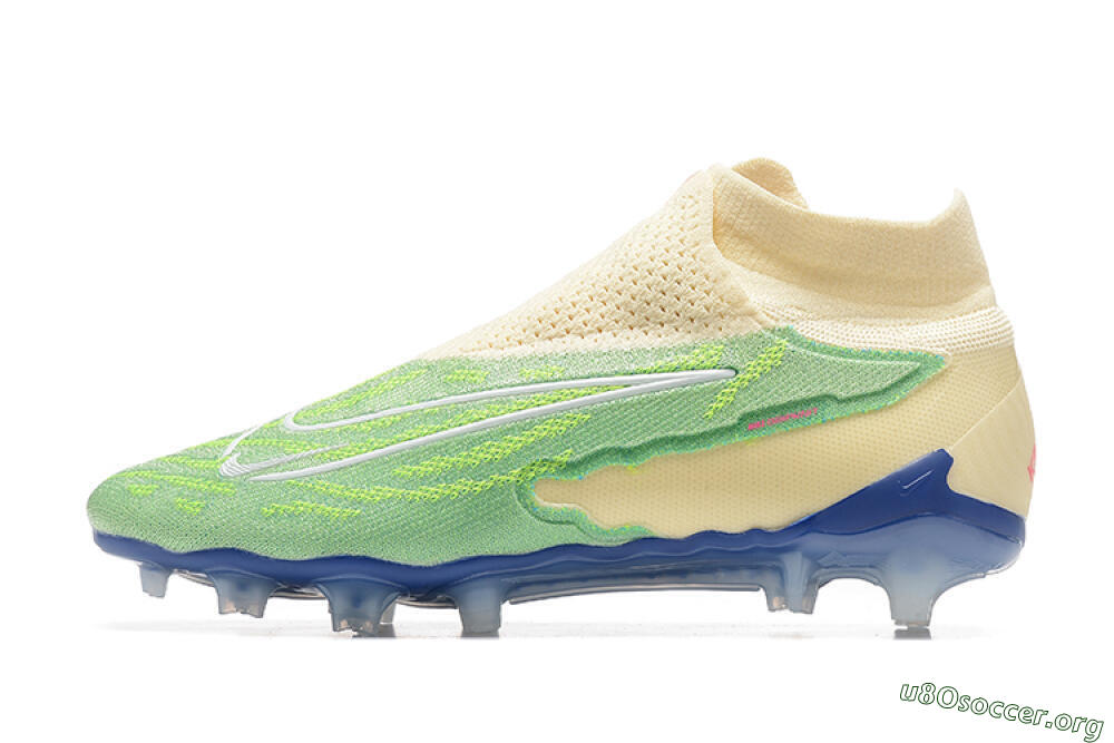 Nike Phantom GX Elite DF FG Football Boots - Green/Beige/Blue 3