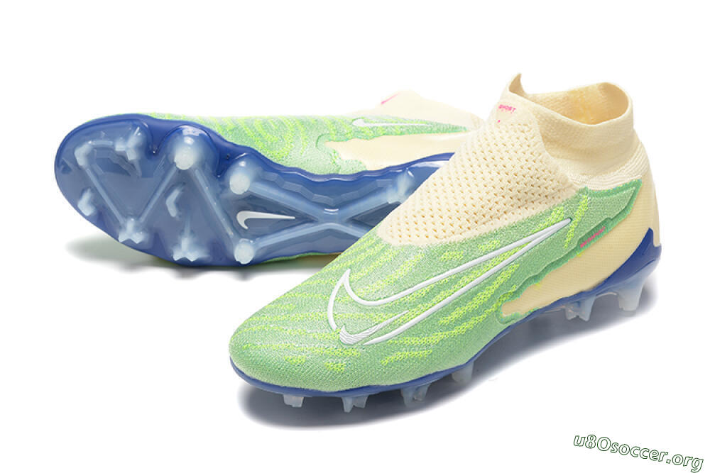 Nike Phantom GX Elite DF FG Football Boots - Green/Beige/Blue 0