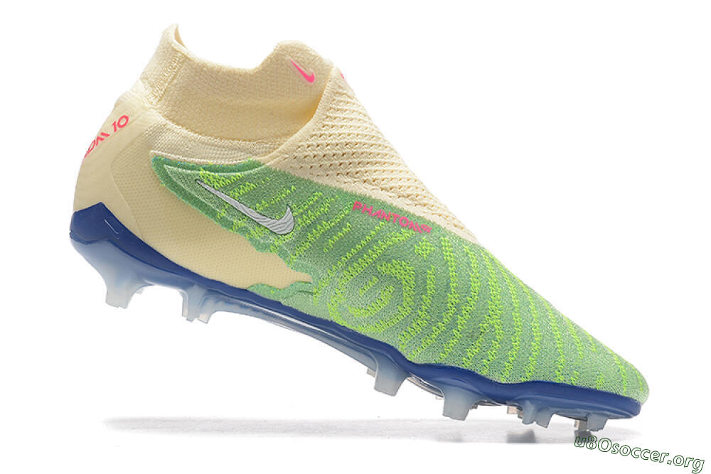 Nike Phantom GX Elite DF FG Football Boots - Green/Beige/Blue 6