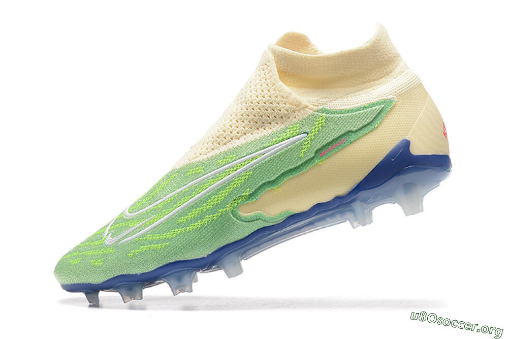 Nike Phantom GX Elite DF FG Football Boots - Green/Beige/Blue 7