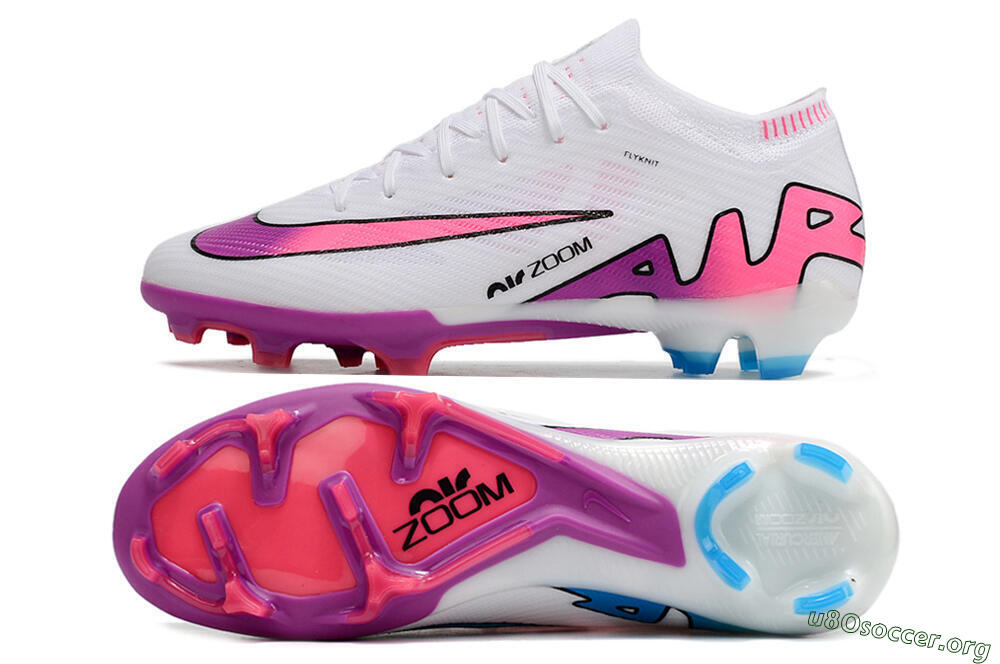 Nike Air Zoom Mercurial Vapor 15 Elite FG Football Boots - White/Pink/Purple 1