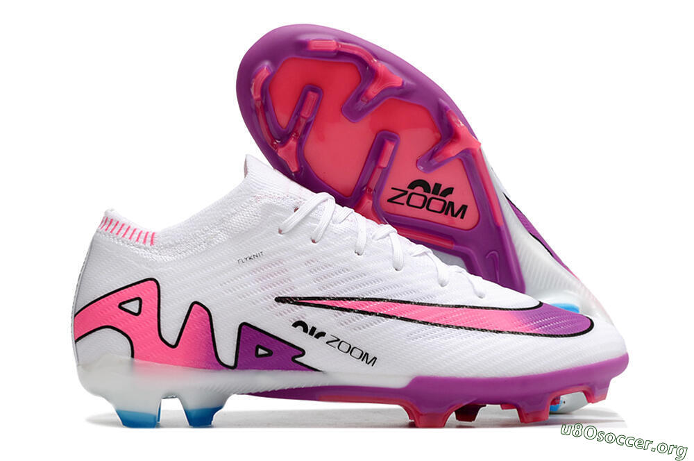 Nike Air Zoom Mercurial Vapor 15 Elite FG Football Boots - White/Pink/Purple 2