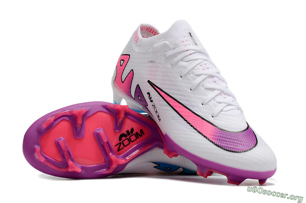 Nike Air Zoom Mercurial Vapor 15 Elite FG Football Boots - White/Pink/Purple 0