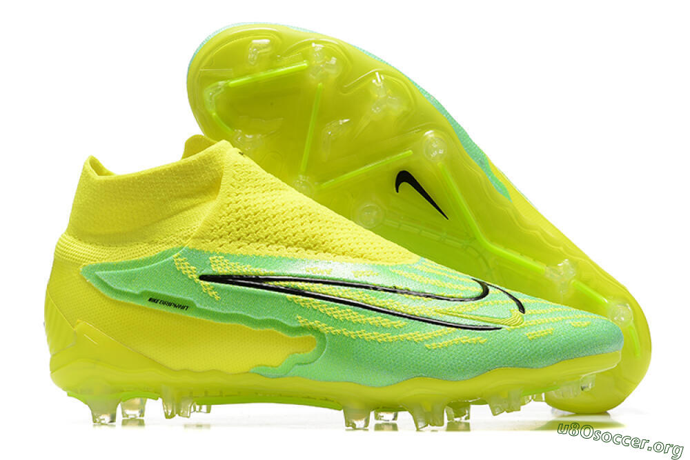 Nike Phantom GX Elite DF Link FG Football Boots - Yellow/Green/Black 2