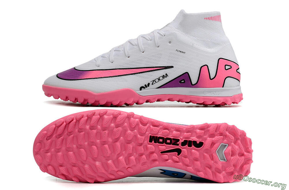 Nike Mercurial Superfly 9 Elite TF Football Shoes - White/Pink 1