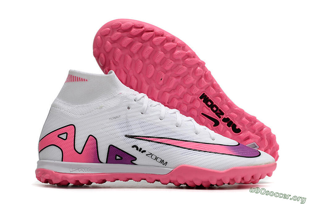 Nike Mercurial Superfly 9 Elite TF Football Shoes - White/Pink 2