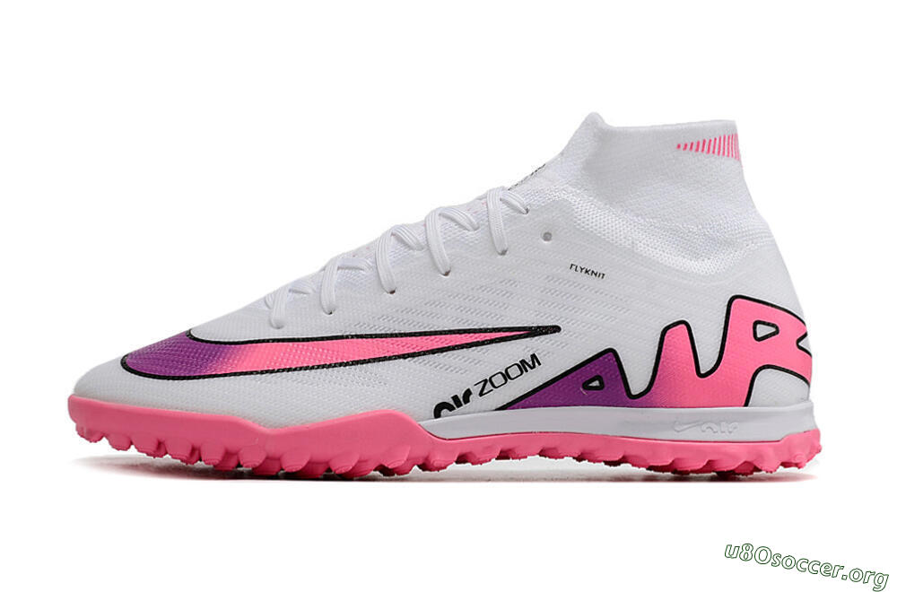 Nike Mercurial Superfly 9 Elite TF Football Shoes - White/Pink 3