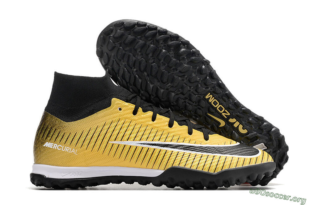 Nike Mercurial Superfly 9 Elite TF Football Shoes - Gold/Black/Silver 2