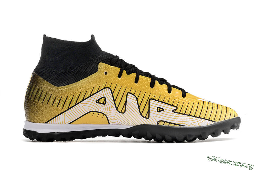 Nike Mercurial Superfly 9 Elite TF Football Shoes - Gold/Black/Silver 7