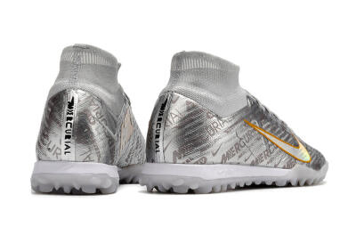 Nike Air Zoom Mercurial Superfly 9 Elite TF Football Shoes - Silver/Gold