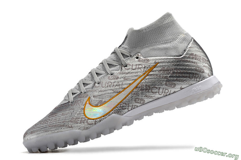 Nike Air Zoom Mercurial Superfly 9 Elite TF Football Shoes - Silver/Gold 6