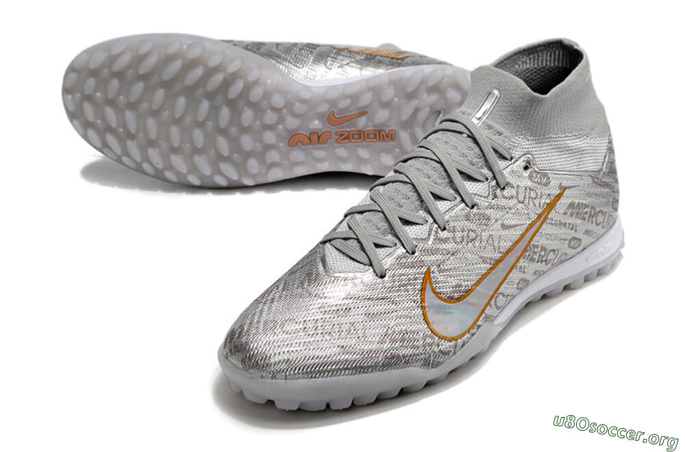 Nike Air Zoom Mercurial Superfly 9 Elite TF Football Shoes - Silver/Gold 0