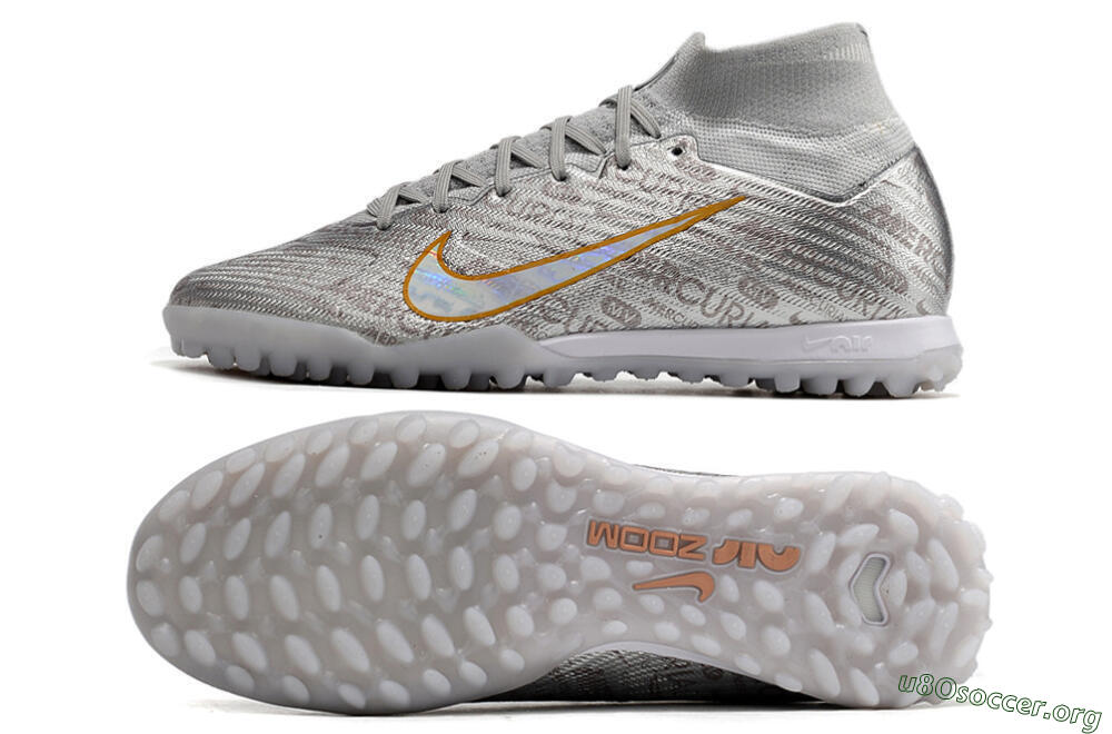 Nike Air Zoom Mercurial Superfly 9 Elite TF Football Shoes - Silver/Gold 1