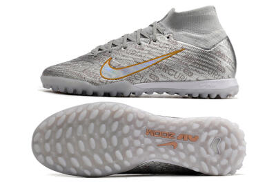 Nike Air Zoom Mercurial Superfly 9 Elite TF Football Shoes - Silver/Gold