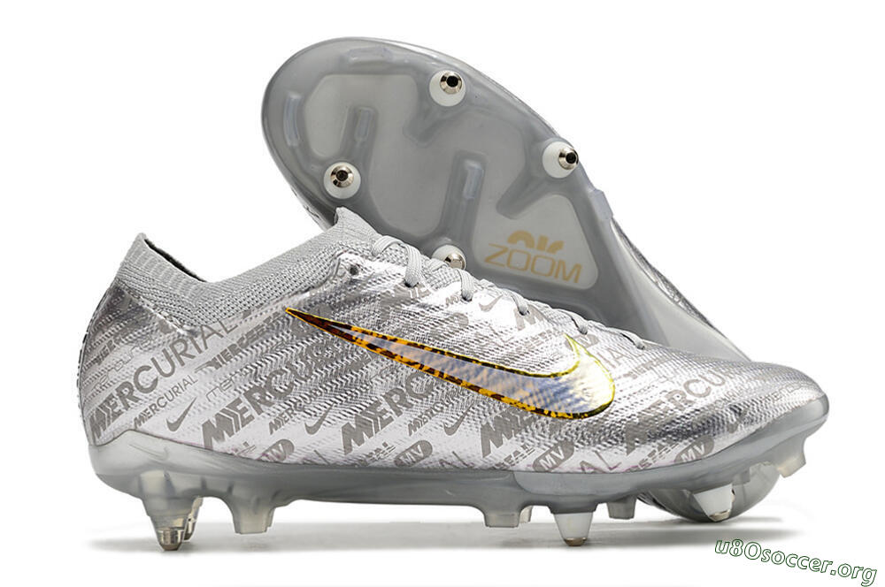 Nike Air Zoom Mercurial Vapor 15 Elite SG Football Boots - Silver/Gold 2