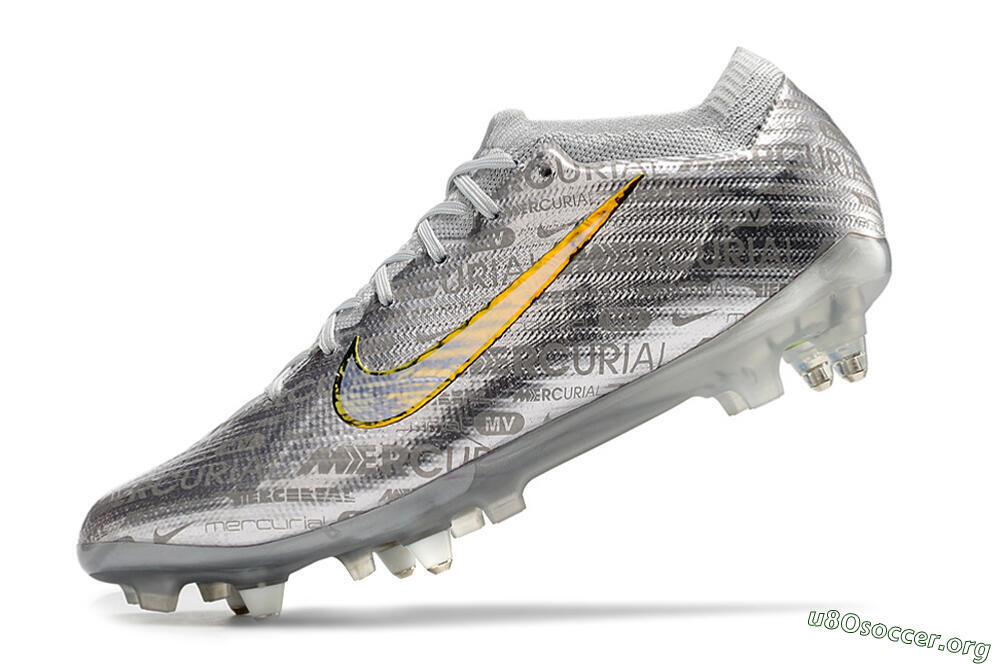Nike Air Zoom Mercurial Vapor 15 Elite SG Football Boots - Silver/Gold 5