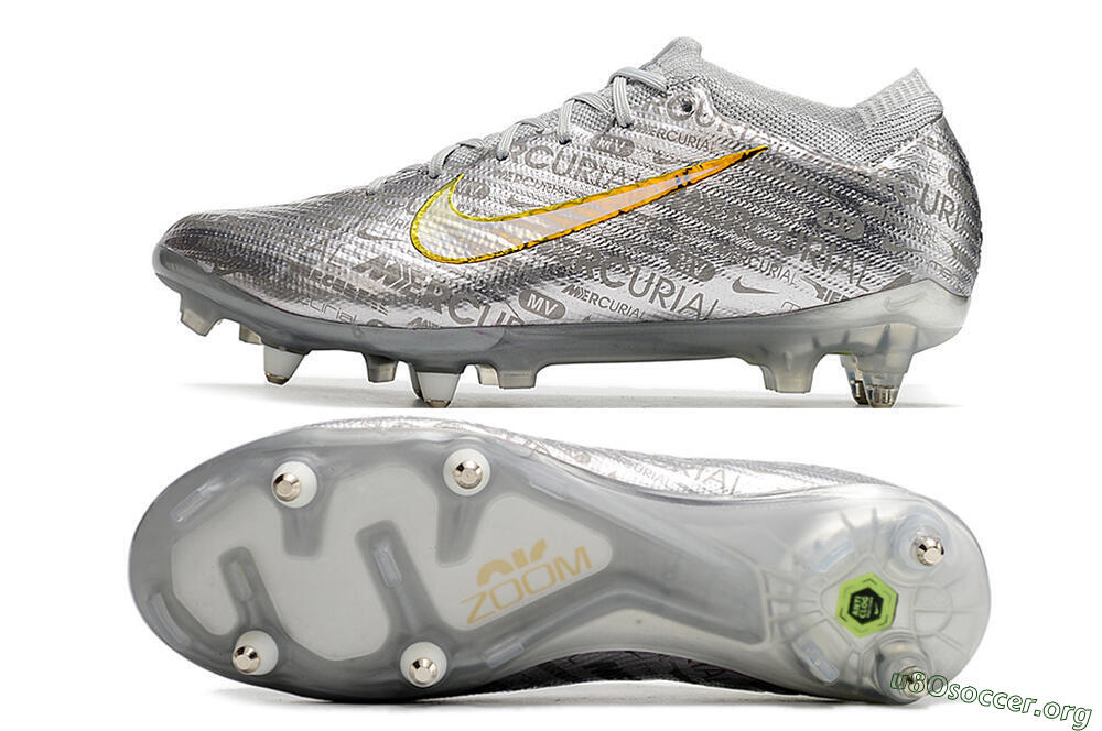 Nike Air Zoom Mercurial Vapor 15 Elite SG Football Boots - Silver/Gold 1